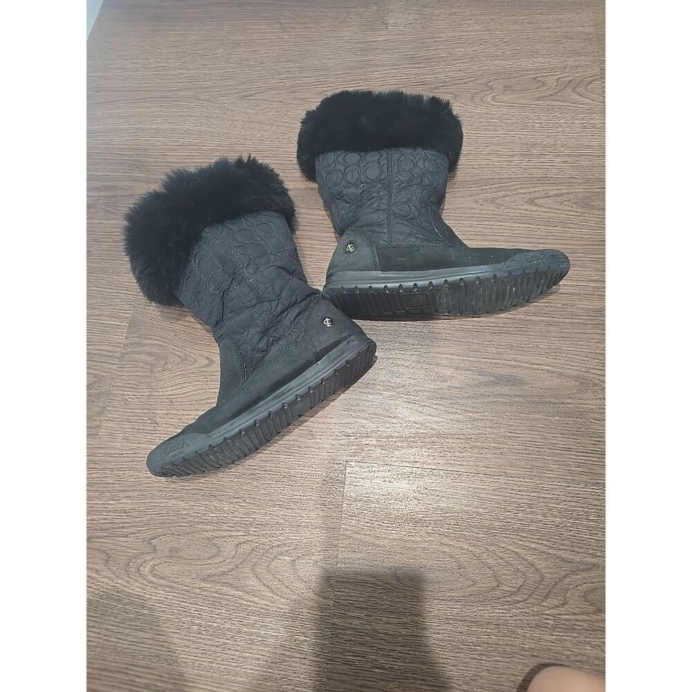 coach fur‎ boots 9 5